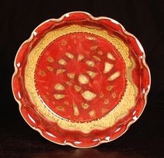 Red Fluted Pie Plate