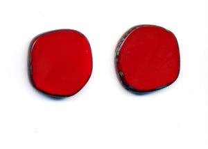 Red Circle Earrings