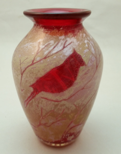 Red Cardinal Vase