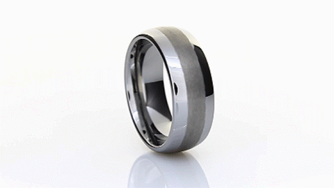 Satin Stripe Tungsten Ring