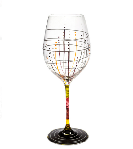 White Wine Glasses Pair (Cool Mix), Rosetree Blown Glass Studio