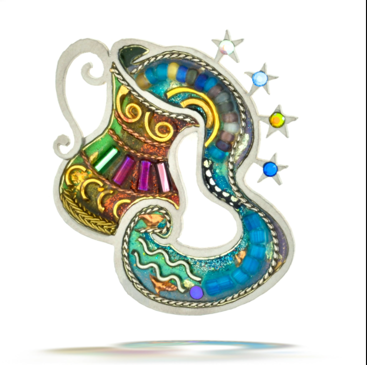 Aquarius the Water Bearer  Zodiac Pin