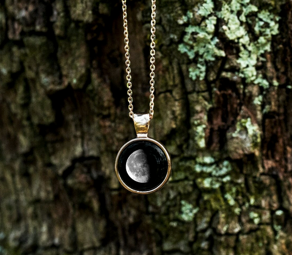 MoonGlow Waxing Crescent Necklace
