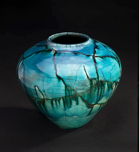 Blue Raku Vase