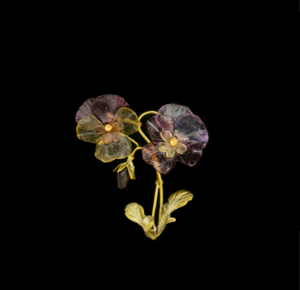 Pansy 2 Flower Brooch
