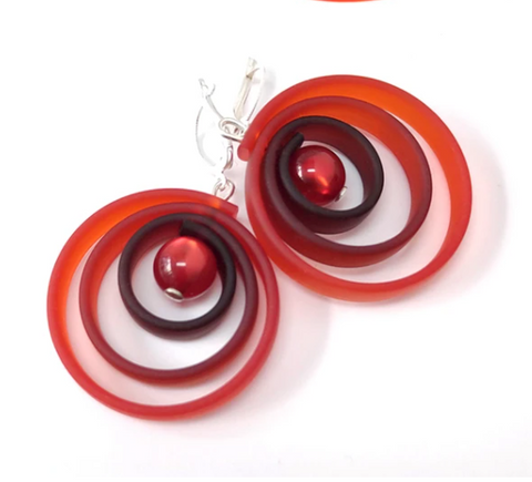 Red Red Orchidee Earrings