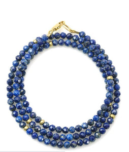 Triple Wrap Lapis Bracelet