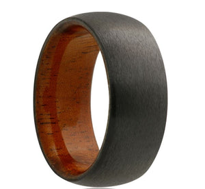 Zirconium & Koa Wood Ring