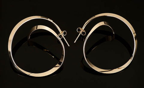 Gold Asymmetrical Hoop Earrings
