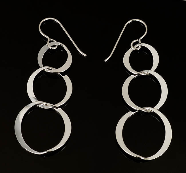 Silver Triple Circle Earrings