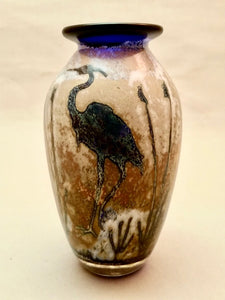 Cobalt Crane Vase