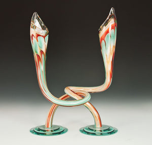 Cherry, Green, and White Twist Candlesticks