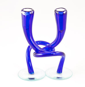 Cobalt Blue Mini Twist Candlesticks