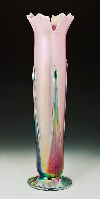 Pink Iridized Flower Vase
