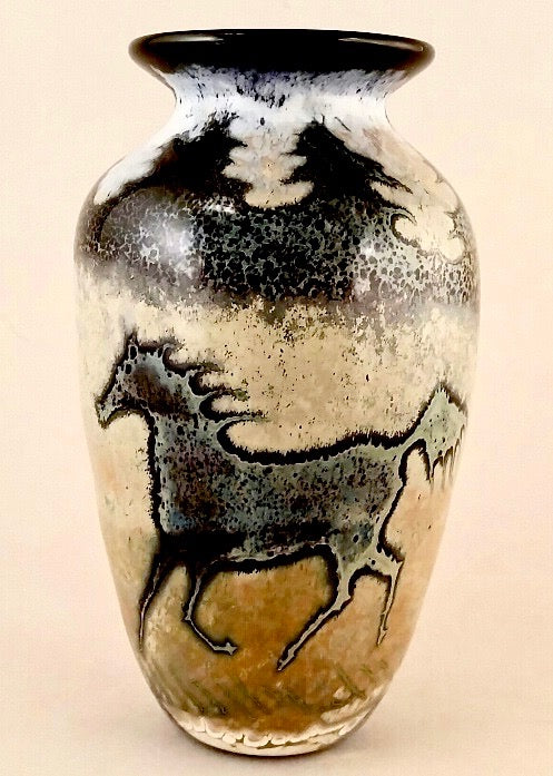 Black Horse Vase