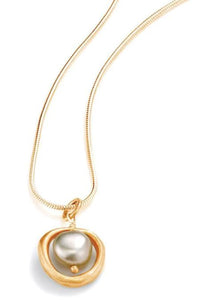 Circle & Pearl Vermeil Pendant