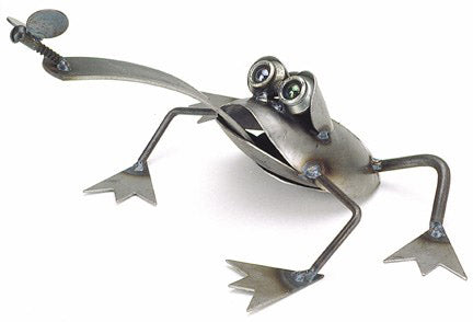 Glass Eye Frog with Fly Sculpture