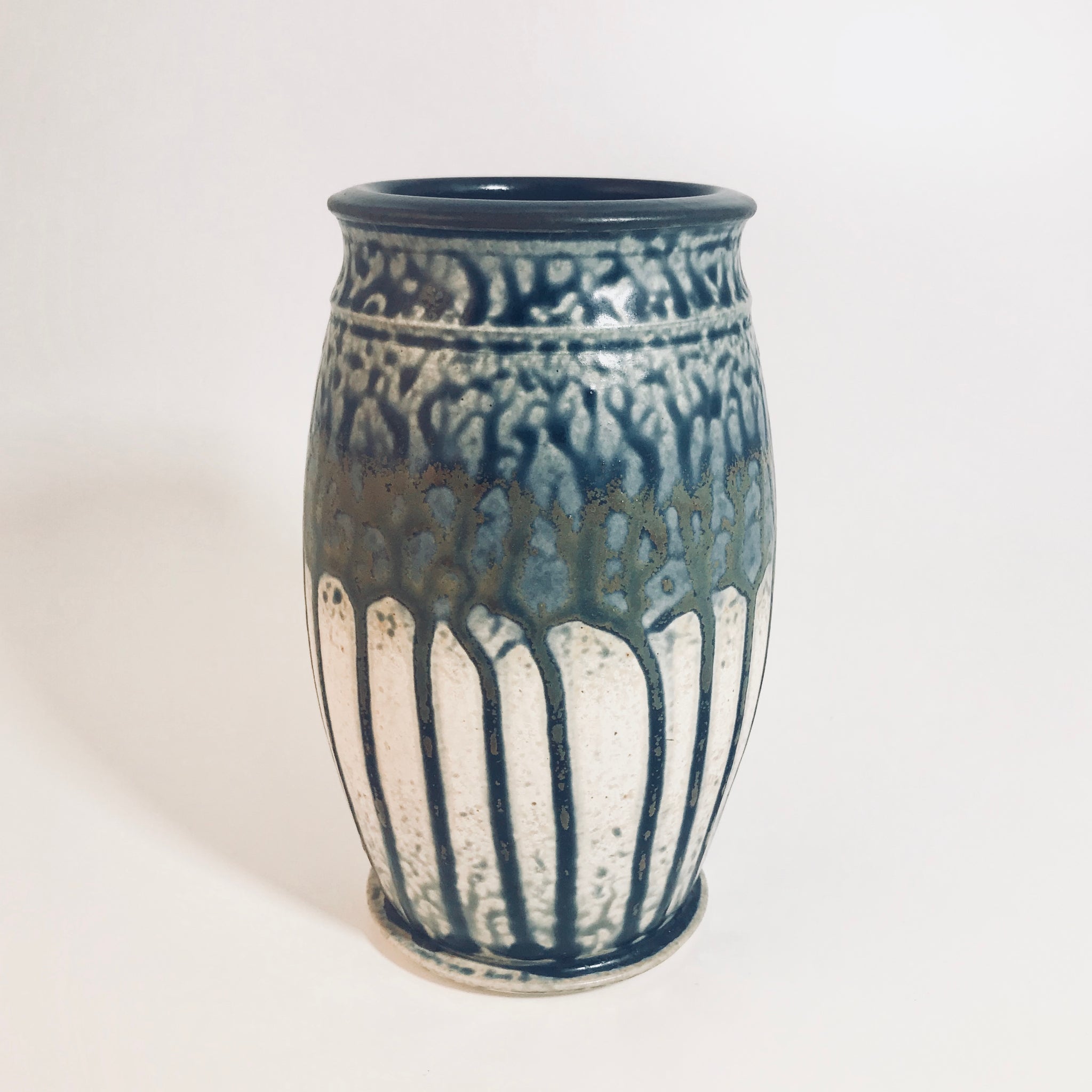 Short Blue Ash Glaze Vase