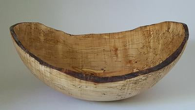 15" Oval Spalted Maple Bowl