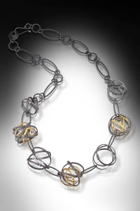 Petite Mobius Vermeil & Oxidized Silver Necklace