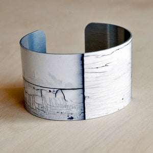 White Wood Aluminum Cuff