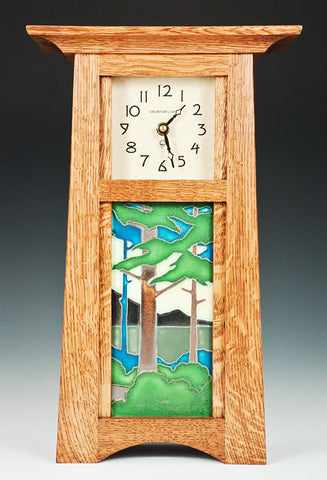 Pine Tile Clock