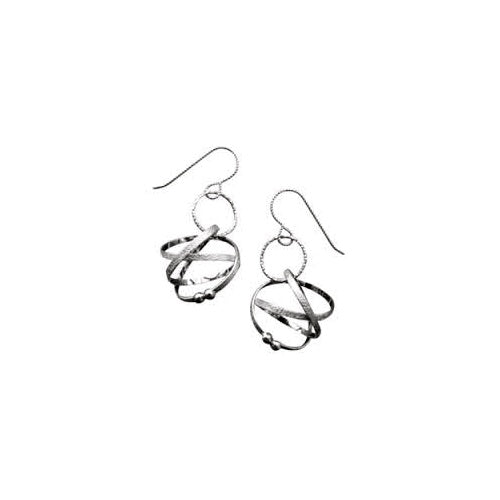 Silver Mobius Round Loop Earring